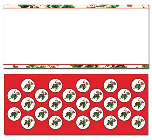 Holly & Ivy Border #10 Envelope With Seals - 25 Count